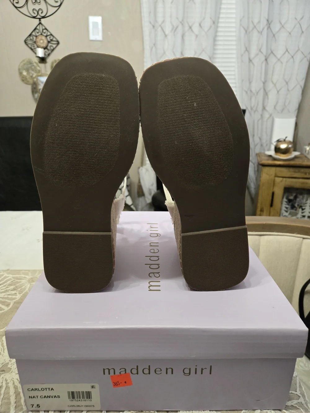Madden Girl Cream Carlotta Espadrille Platform Wedge Sandals 7.5